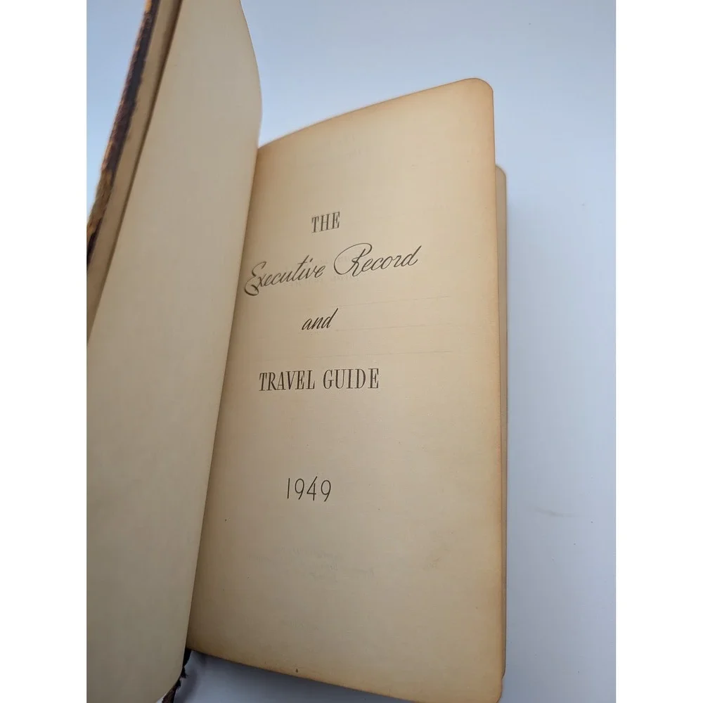 Vintage 1949 Executive Record and Travel Guide Statue of Liberty Brown Bigelow